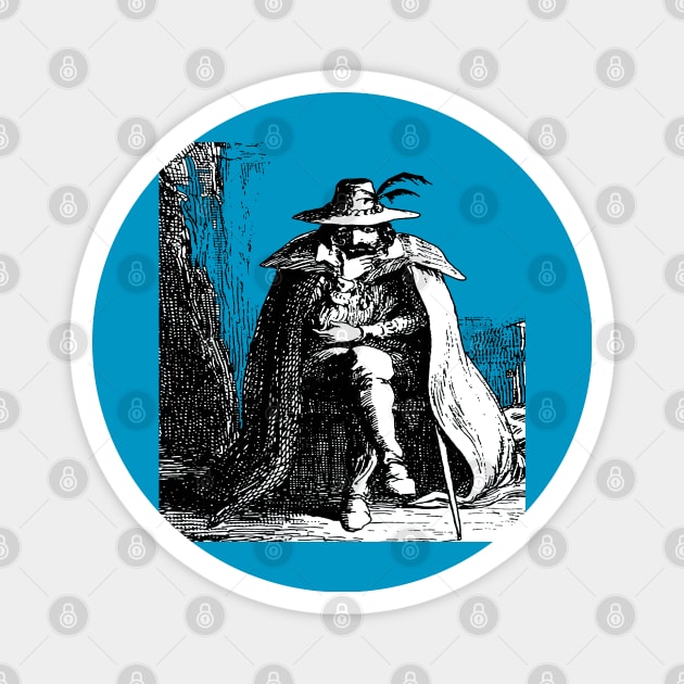 Guy Fawkes Black and White Vector Art Magnet by taiche